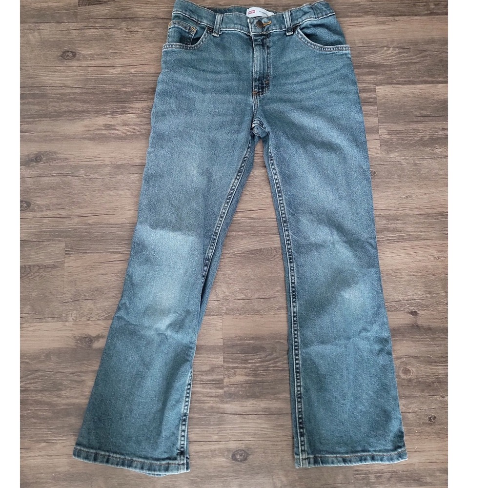 Wrangler Classic Boot‎ Jeans Kids Size 14 Regular Blue Denim Adjustable Waist